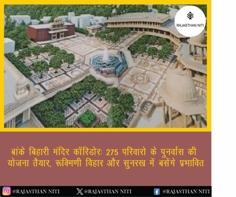 बांके बिहारी मंदिर कॉरिडोर: 275 परिवारों के पुनर्वास की योजना तैयार, रुक्मिणी विहार और सुनरख में बसेंगे प्रभावित
