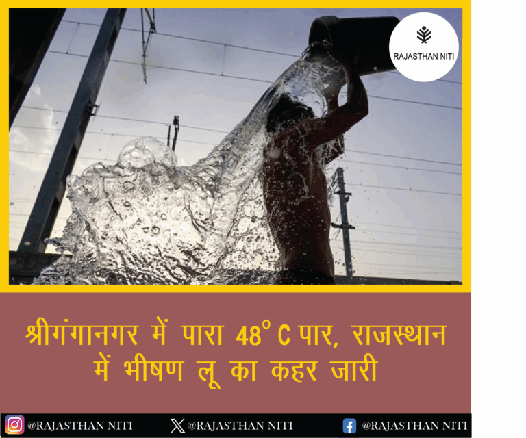 श्रीगंगानगर में पारा 48°C पार, राजस्थान में भीषण लू का कहर जारी